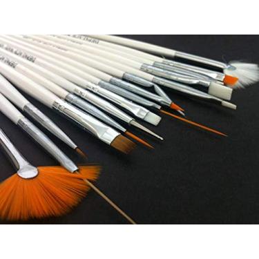 Imagem de Kit de pinceís para unhas decoração 15un