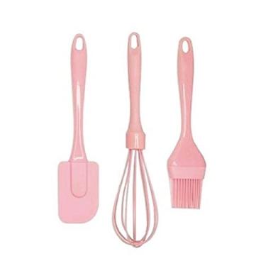 Imagem de Kit Espátula Fue e Pincel de Silicone Rosa 3 Peças