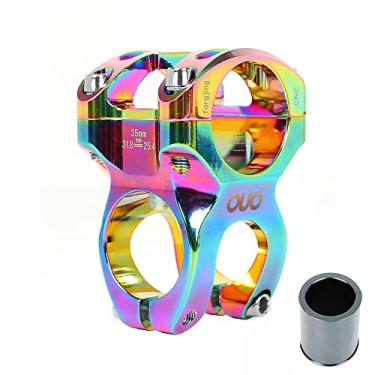 Imagem de Hastes de guidão de bicicleta 35 mm com espaçador ajustável 31,8-25,4 liga de alumínio CNC elevação de guidão curto para a maioria das bicicletas, bicicleta de estrada, MTB, BMX, Fixie Gear, ciclismo (colorido)