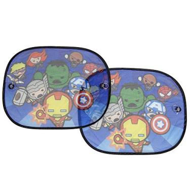 Imagem de Protetor solar de janela lateral da Plasticolor Marvel Kawaii Superheros - Veículo SUV de caminhão automotivo - Estilo pop up - par
