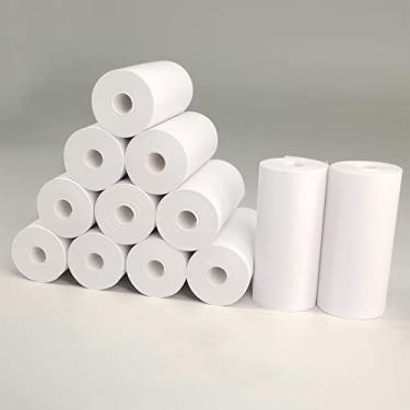 Imagem de 12 rolos de película de papel de impressão de refil de câmera instantânea infantil, papel de impressão térmica sem núcleo, largura adequada 2 1/4" (57 mm) A maioria das crianças câmera instantânea e impressoras portáteis de dinheiro registradoras