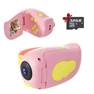 Imagem de Câmera infantil, câmera de vídeo digital DDAD para meninos e meninas, gravador de vídeo infantil de 10 MP 1080p recarregável e à prova de choque Criativa DIY para crianças (cartão SD de 32 GB incluído)