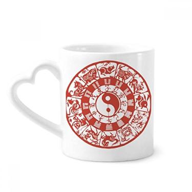 Imagem de Diagramas de Taiji chinês Caneca do zodíaco Yin-yang café cerâmica copo de coração de vidro