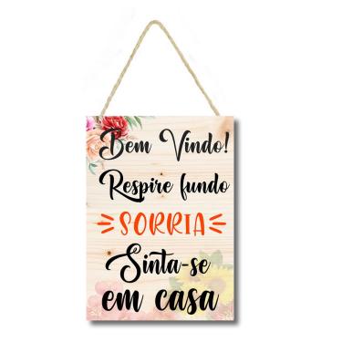 Imagem de Placa decorativa Bem vindo Respire Fundo PL094