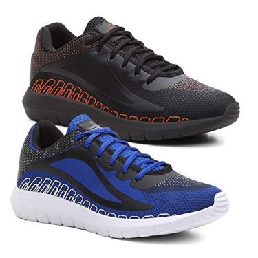 Imagem de Kit 2 Tênis Masculino SPEED Confort Urban Academia - PretoVermelho/Azul - 39