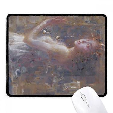 Imagem de Mousepad de pintura a óleo Jade XJJ com borda costurada e borracha para jogos