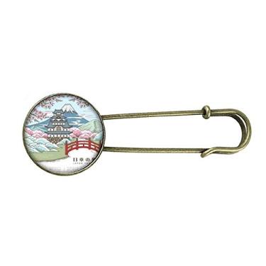 Imagem de Clipe de broche de metal retrô Mount Sakura Japan Ukiyo-e