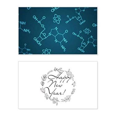Imagem de Blue Chemical Structure Ilustration New Year Festival Greeting Card Bless Message Gift