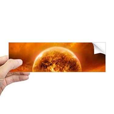 Imagem de DIYthinker Adesivo retangular com estampa de planeta vermelho dourado como chama, ardente, para-choque, decalque de janela
