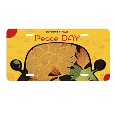 Imagem de DIYthinker Placa de carro com etiqueta de cultura japonesa, marrom, preta, decoração de carro, dia da paz