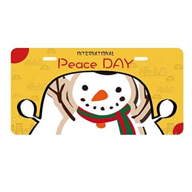 Imagem de DIYthinker Placa de carro com desenho de boneco de neve de Natal para decoração de carro Dia da Paz
