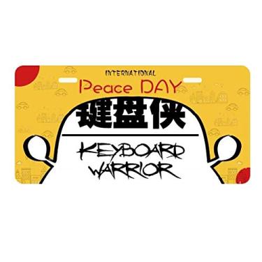 Imagem de DIYthinker Placa de carro guerreiro com citação para decoração de carro Dia da Paz