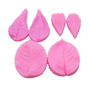 Imagem de Molde de folha 3 peças/conjunto, KOOTIPS Silicone folha pétala Veiner Açúcar Ferramentas de artesanato Fondant and Gum Paste Molde