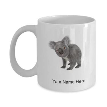 Imagem de Caneca personalizada Koala - Caneca de café para amantes de coala, ideia para crianças meninos e meninas Amor - Caneca de café de 325 ml