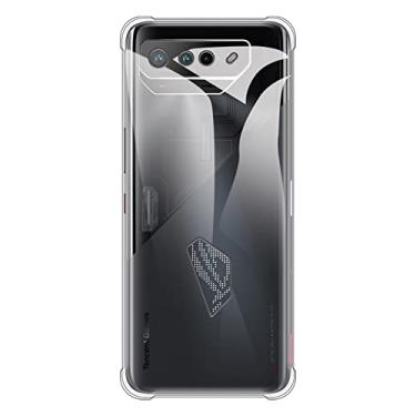 Imagem de Capa para Asus ROG Phone 7, capa traseira de TPU macio à prova de choque de silicone anti-impressões digitais, capa protetora de corpo inteiro para Asus ROG Phone 7 (6,78 polegadas) (transparente)