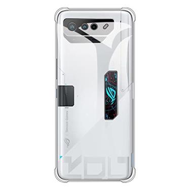 Imagem de Capa para Asus ROG Phone 7 Ultimate, capa traseira de TPU macio à prova de choque de silicone anti-impressões digitais capa protetora de corpo inteiro para Asus ROG Phone 7 Pro (6,78 polegadas) (transparente)