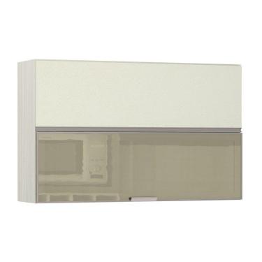 Imagem de Armário Basculante Misto Luciane 120cm 1 Porta Fechada 1 Porta com Vidro Reflecta Bronze Luci