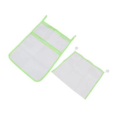 Imagem de Suporte para Brinquedos de Banheira, Bolsa de Brinquedos de Banho de Malha Grande Capacidade Portátil 2 Peças de Armazenamento Com Gancho para Banheiro para Crianças (Verde)