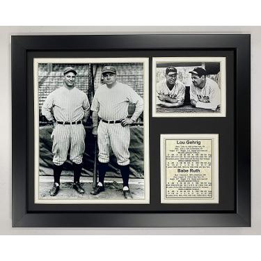 Imagem de Legends Never Die Colagem de fotos emoldurada New York Yankees Lou Gehrig and Babe Ruth, morcegos, 28 x 35 cm