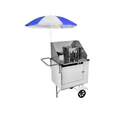 Imagem de Carrinho de Cachorro Quente com Guarda Sol e Rodas Maciças