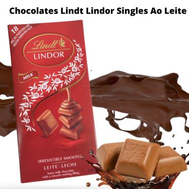 Imagem de 15 Chocolates Importados Lindt Lindor Singles Milk 100g