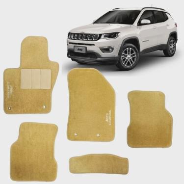 Imagem de Kit Tapete Automotivo para Jeep Compass Personalizado Luxo Cor Caramelo