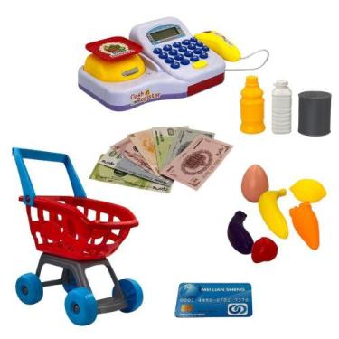 Imagem de Caixa Registradora De Brinquedo Carrinho De Compras Produtos - Toys To