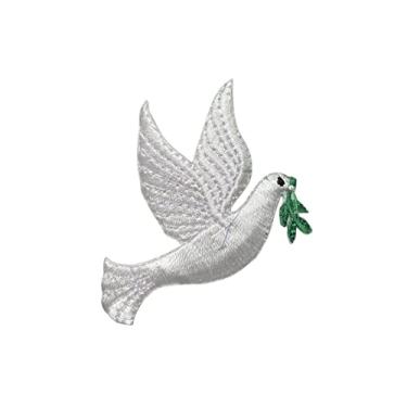 Imagem de Remendo de ferro bordado pomba branca virada para a direita