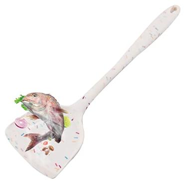 Imagem de Espátulas Wok de silicone, conjunto de espátulas antiaderentes resistentes ao calor, utensílio de cozinha para fritar, virar, girar 33 cm, espátula antiaderente de silicone de 33 cm, resistente ao