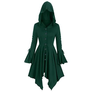 Imagem de FEOYA Gothic Dress Sexy Warm Halloween Costumes for Women Assassins Creed Costume Hooded Medieval Renaissance Dress