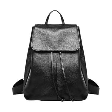 Imagem de Mochila de couro legitima para mulheres Bolsa de sombra de couro macio elegante e multifuncional para escritório e compras (B)