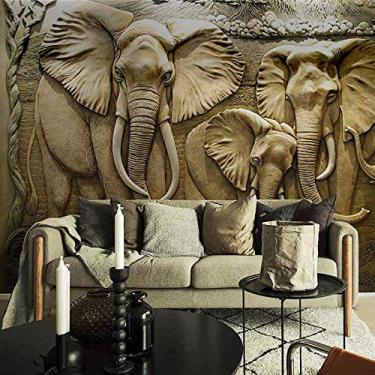 Imagem de Papel de parede murais de parede 3D papel de parede elefante fundo parede Mura-208 cm (L) x 146 cm (A)