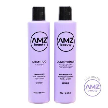 Imagem de Kit Shampoo Condicionador Anti-Frizz Vegano Amz Beauty 300ml