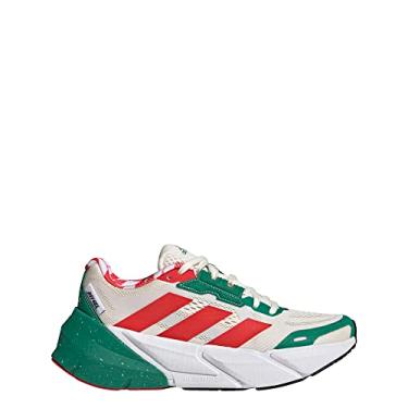Imagem de adidas Adistar Tênis de corrida feminino, Giz branco/vermelho vívido/verde negrito, 9.5