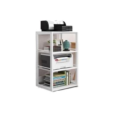 Imagem de GRFIT Suporte de impressora ajustável para impressora prateleira de escritório rack de armazenamento copiadora armário de mesa multicamadas prateleiras de armazenamento móvel de piso impressora de