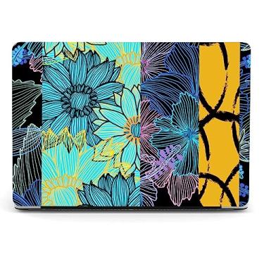 Imagem de Berkin Arts Compatível com capa para MacBook Pro de 13 polegadas, versão A1708 2022, 2021, 2020-2018 com capa de teclado e protetor de tela, arte abstrata geométrica neon floral