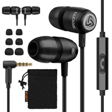 Imagem de LUDOS Fones de ouvido com fio Clamor 2 Pro com microfone, fones de ouvido intra-auriculares com fio – fones de ouvido com microfone, fones de ouvido com isolamento de ruído com fio, 3,5 mm de espuma de memória com fio para iPhone e computador, laptop