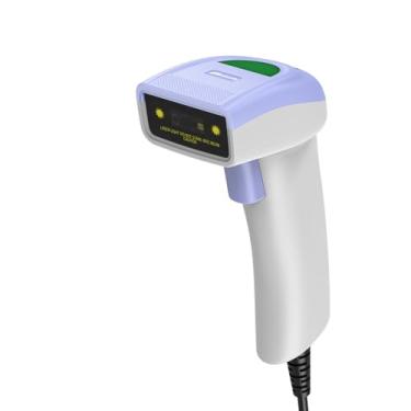 Imagem de Alacrity Scanner de código de barras USB 2D 1D, leitor de código de barras portátil com fio QR Datamatrix PDF417, códigos de captura de tela para armazém, loja, supermercado, azul