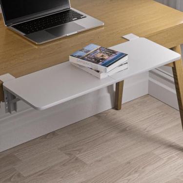 Imagem de CALASK Extensor de mesa, bandeja de teclado dobrável de 69 cm x 24 cm de tamanho grande, suporte de mesa para mesas de suporte (Wthie)
