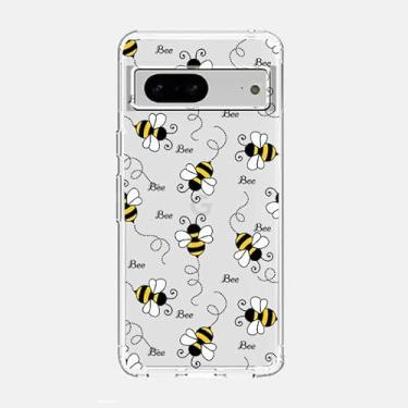 Imagem de Blingy's Capa para Google Pixel 7a, feminina, moderna, divertida, estilo abelha, desenho animal, transparente, macia, de TPU (poliuretano termoplástico) transparente, compatível com Google Pixel 7a (6,1 polegadas) (estilo abelha)