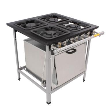 Imagem de Fogao 4 Bocas M18 Gas Glp Premium 40X40 Perfil 6,5Cm Com Forno - Metalmaq