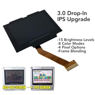 Imagem de Game Boy Advance SP Drop-In 3.0 IPS Backlight LCD Upgrade Kit For AGS 001 & 101 Gameboy NO SOLDER/NO TRIMMING (Black)