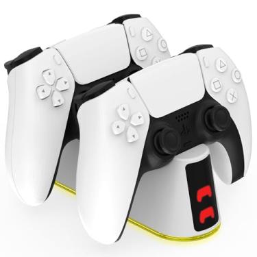Imagem de PS5 Slim Controller Charger Station, carregador de controle ps5 de carregamento rápido para Edge & Dual Controller, acessórios de controle Ps5 com cabo de carregamento