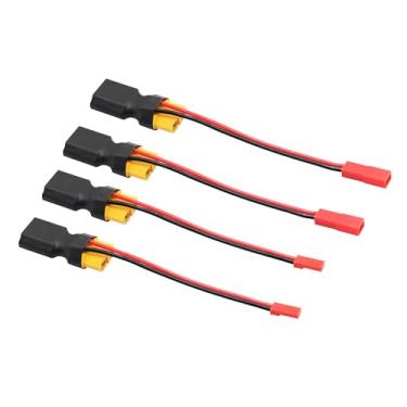 Imagem de 2 pares de adaptadores de conector XT60 macho para fêmea com plugue JST macho e fêmea 20awg 8 cm, para bateria de lítio RC drone quadricóptero (4 peças)