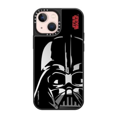 Imagem de CASETiFY Capa espelhada para iPhone 13 Mini [Star Wars Co-Lab / Proteção contra quedas de 1,5 m/Magsafe] - Capacete Darth Vader - Prata em Preto
