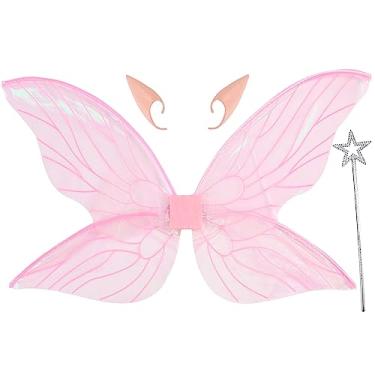 Imagem de Loieryk Asas de fada para adultos, fantasia de fada para mulheres, meninas, crianças, borboleta, asas de fada, Halloween, cosplay, acessórios para fantasia, rosa, 30.5 x 13.8 inch