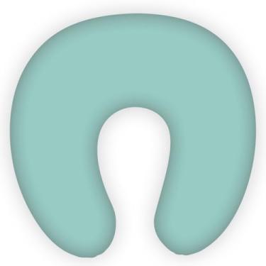 Imagem de Almofada Travesseiro Descanso de Pescoço Viagem Verde Agua