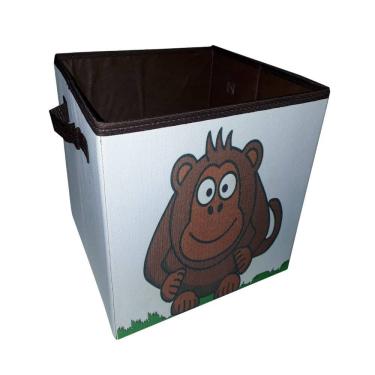 Imagem de Caixa Organizadora Brinquedos Infantil Estampada Bichinhos