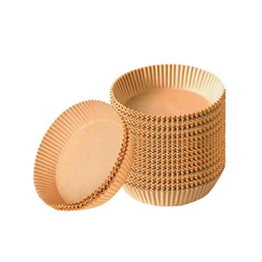 Imagem de Forro ecológico descartável de grau alimentício, à prova de gordura e resistente a altas temperaturas, para assar biscoitos (redondo e marrom, 50 peças)