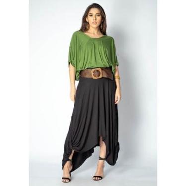 Imagem de Saia Longa Malha Nó Hippie Chic Preta - Único-Feminino